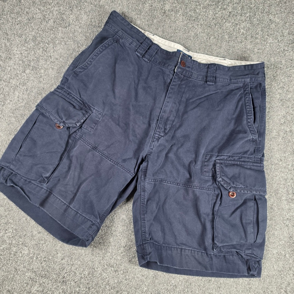 Polo Ralph Lauren Cargo Shorts Mens 36 Navy Blue Cotton Multi Pocket‎ Utility